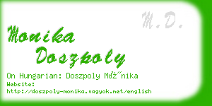 monika doszpoly business card